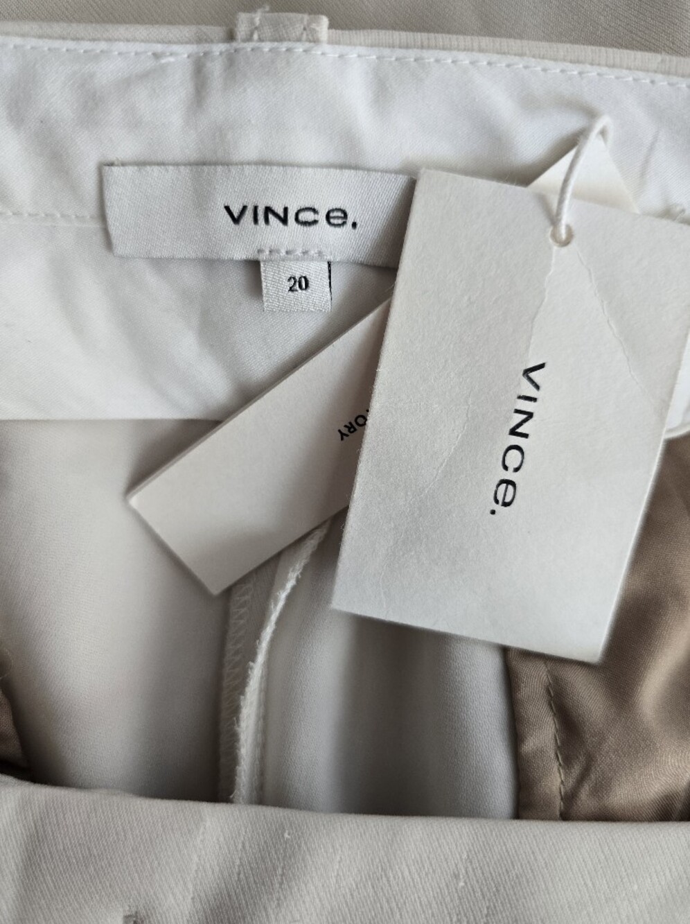 Vince Cream-White Trousers with Branded Tags